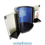 小さなデザイン仏壇　【PULEA（ピュレア）】　黒・飾り板[藍輝] Aiki